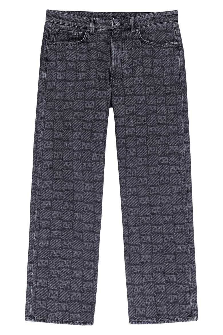 Logo Print Jeans, Alternate, color, BLACK