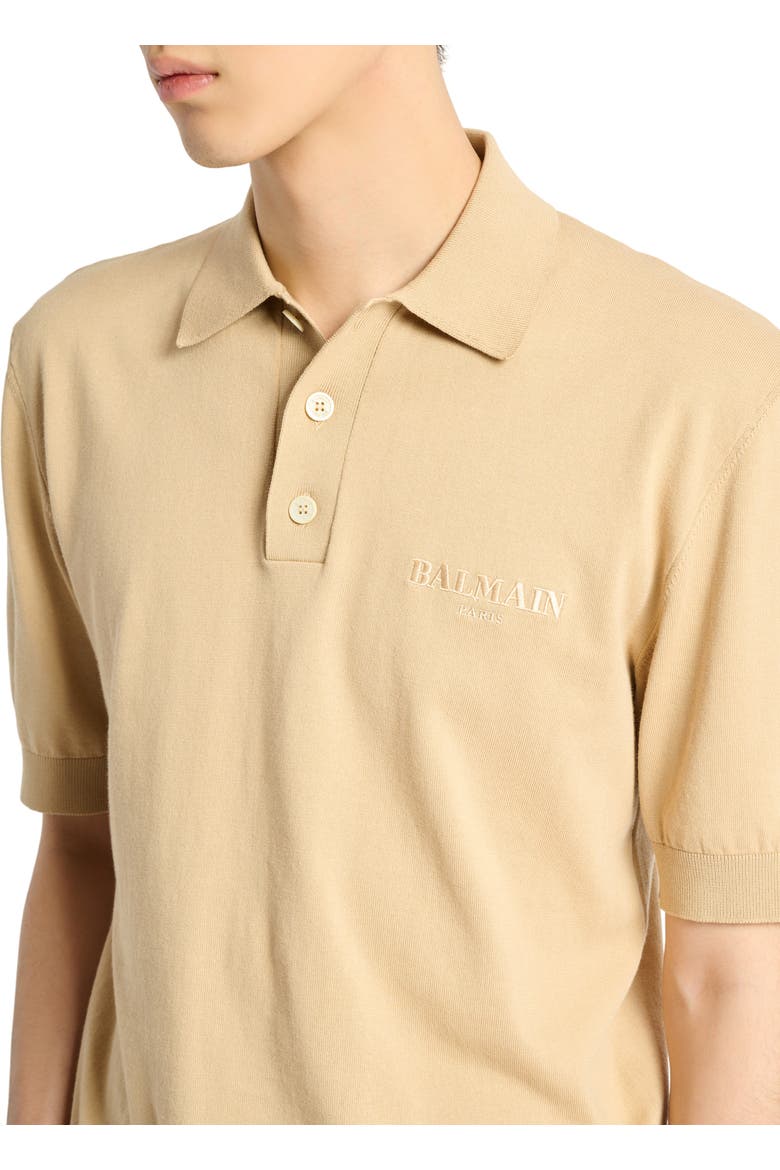 Embroidered Balmain Vintage polo, Alternate, color, beige