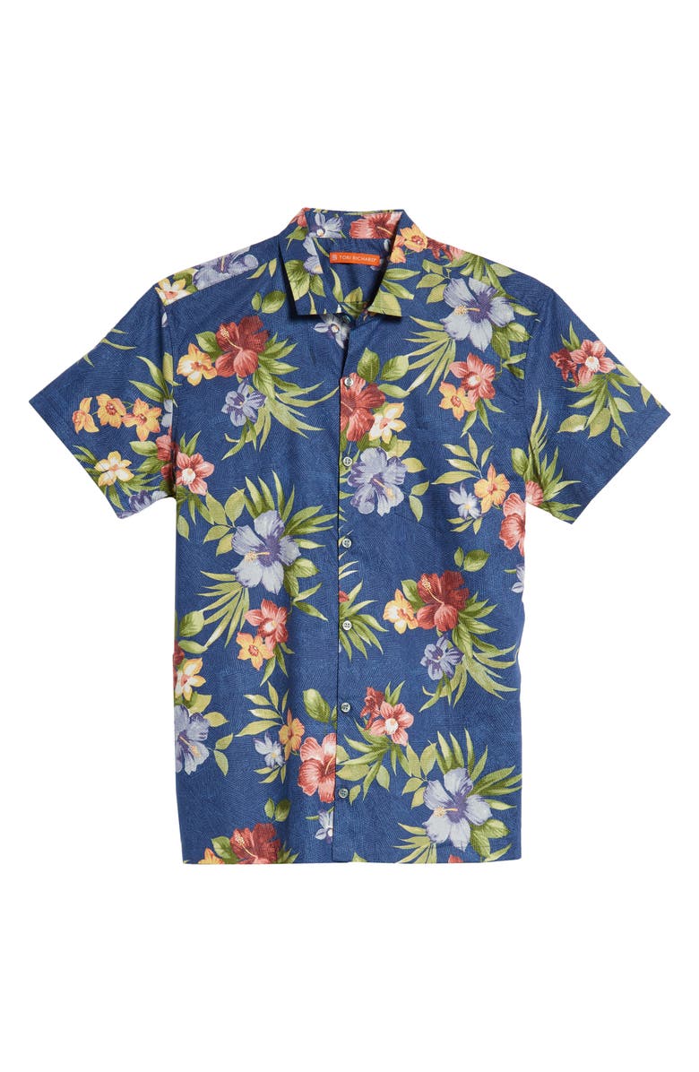 Tori Richard Tropical Filter Trim Fit Camp Shirt, Alternate, color, 