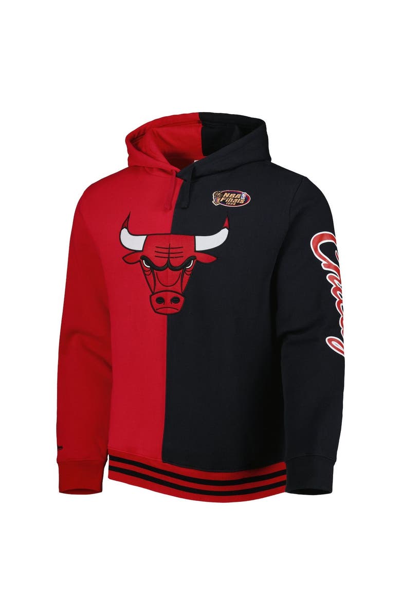 Mitchell & Ness Men's Mitchell & Ness Red/Black Chicago Bulls Hardwood Classics Split Pullover Hoodie, Alternate, color,