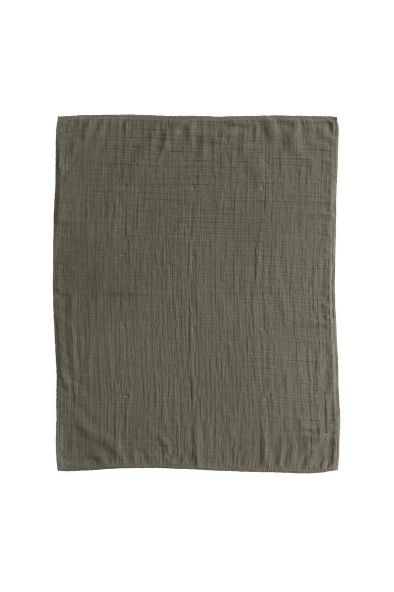Cotton Double Cloth Baby Blanket with Trim in Bag, Main, color, Green