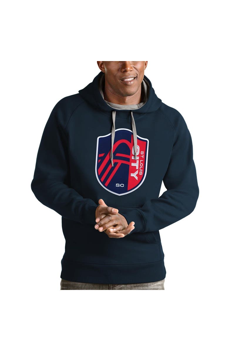 ANTIGUA Men's Antigua Navy St. Louis City SC Victory Pullover Hoodie, Main, color, 