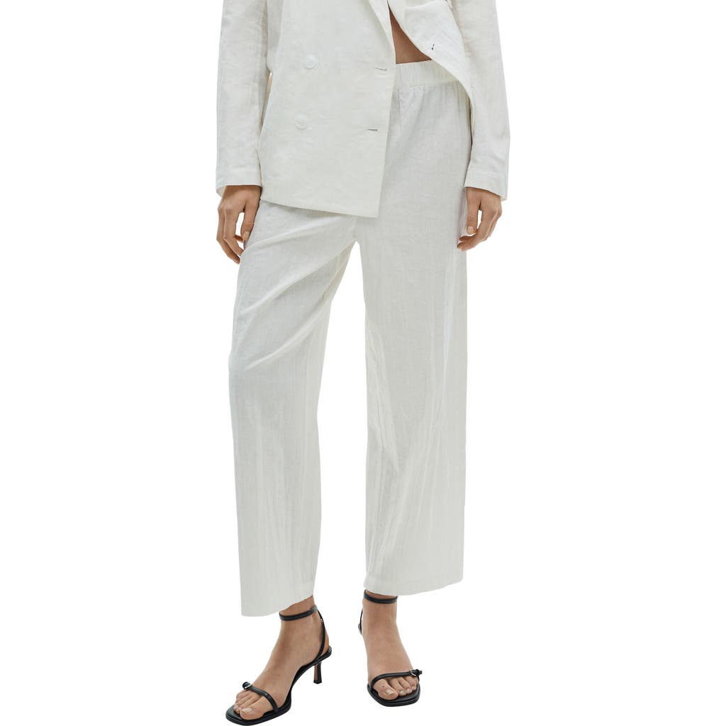 Mango Linen-blend Culotte Suit Trousers White In White