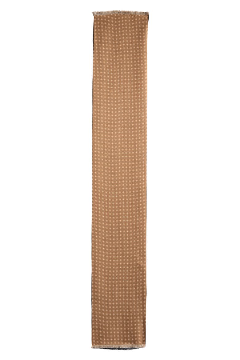 Reversible Cashmere & Silk Scarf, Alternate, color, BLACK/ CAMEL