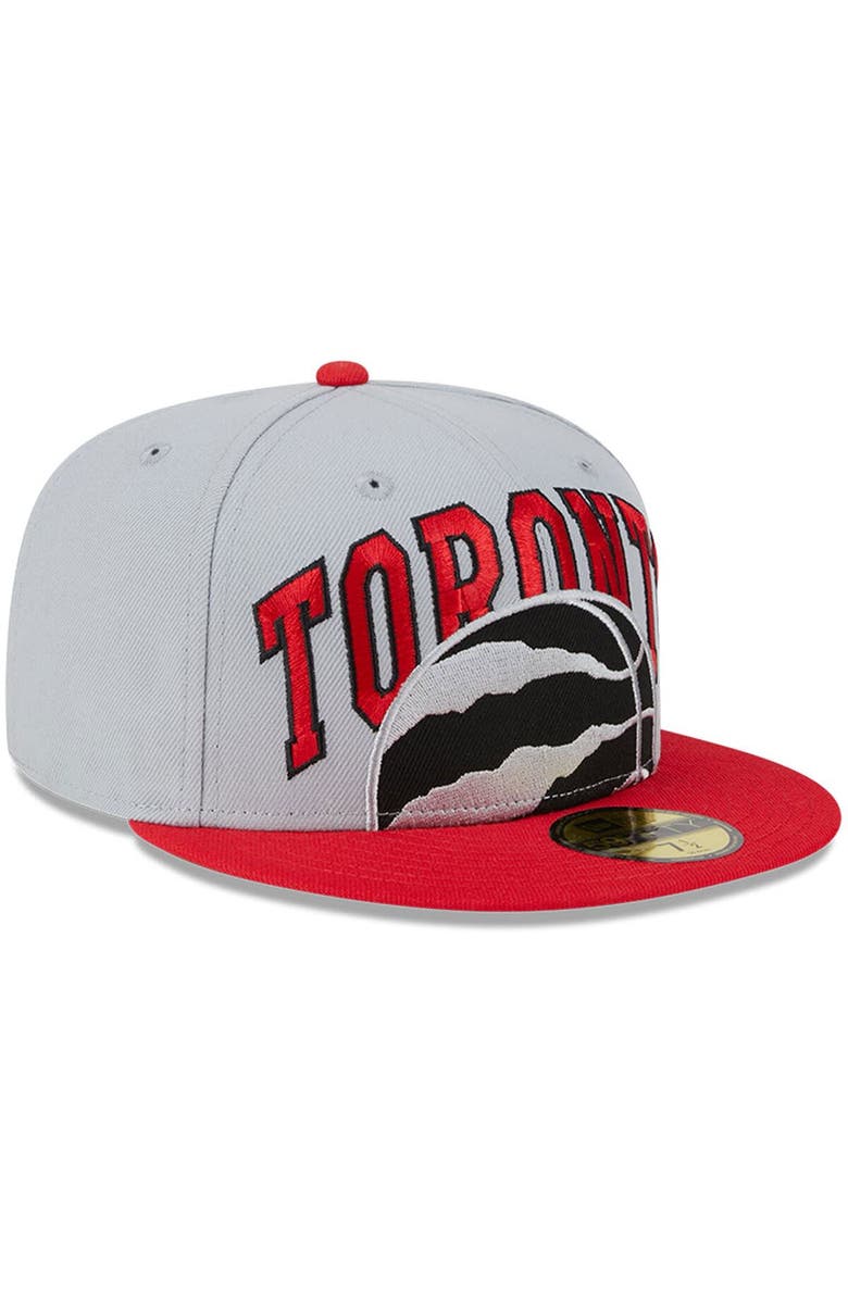 New Era Men's New Era Gray/Red Toronto Raptors Tip-Off Two-Tone 59FIFTY Fitted Hat, Alternate, color, Gray
