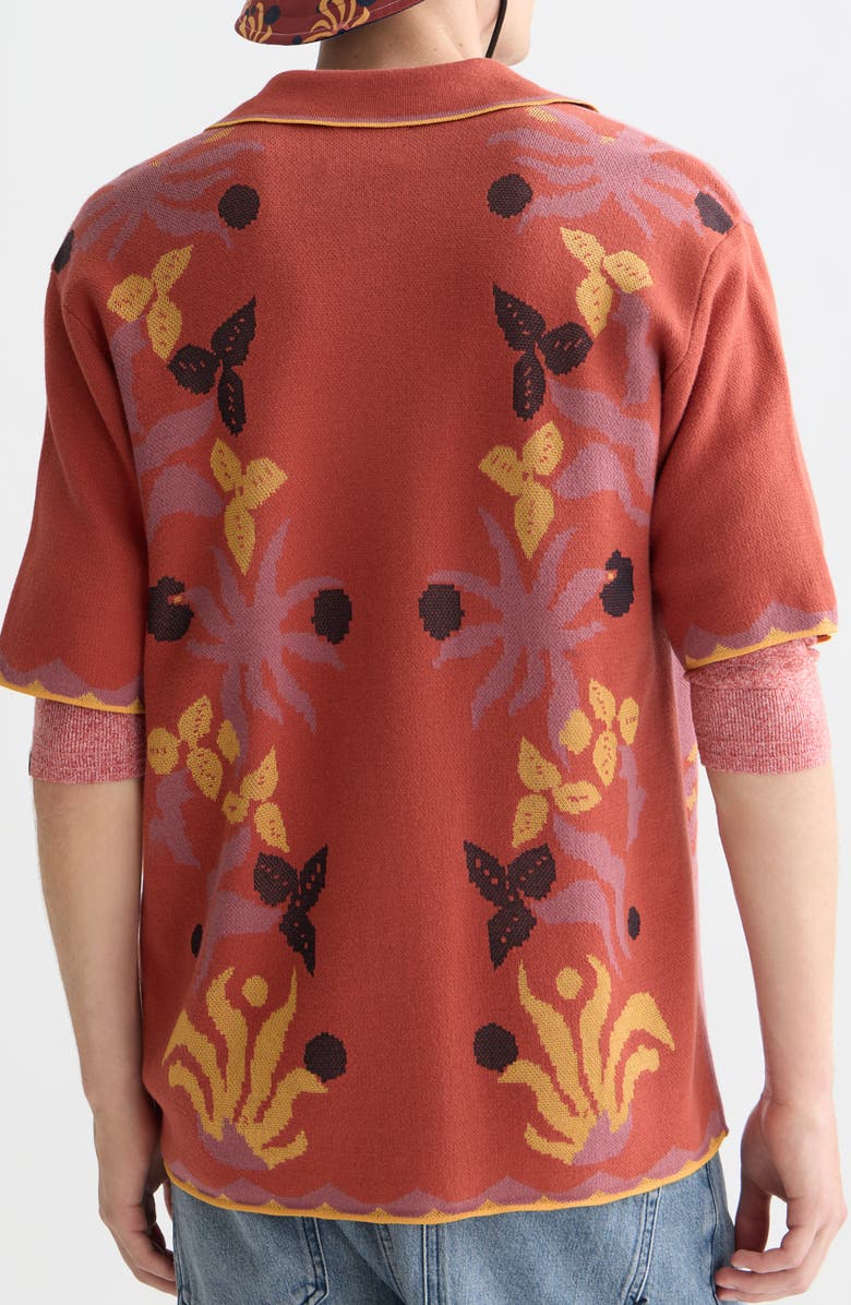 Scotch & Soda Jacquard Knit Short Sleeve, Alternate, color, Desert Bossa Nova