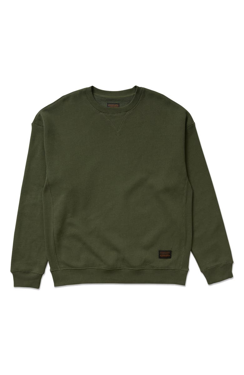 Billabong Fort Garage Crewneck Cotton Blend Sweatshirt, Alternate, color, Olive
