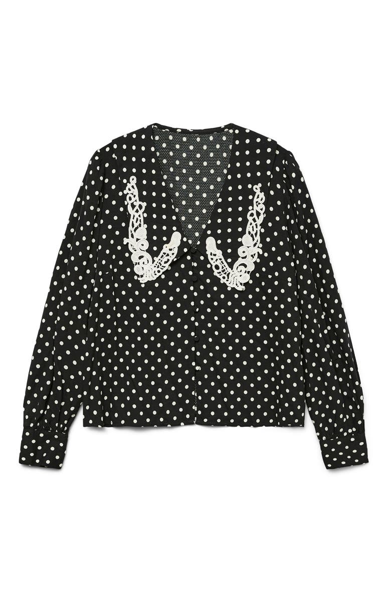VERO MODA Louisa Lace Collar Long Sleeve Top, Alternate, color, 