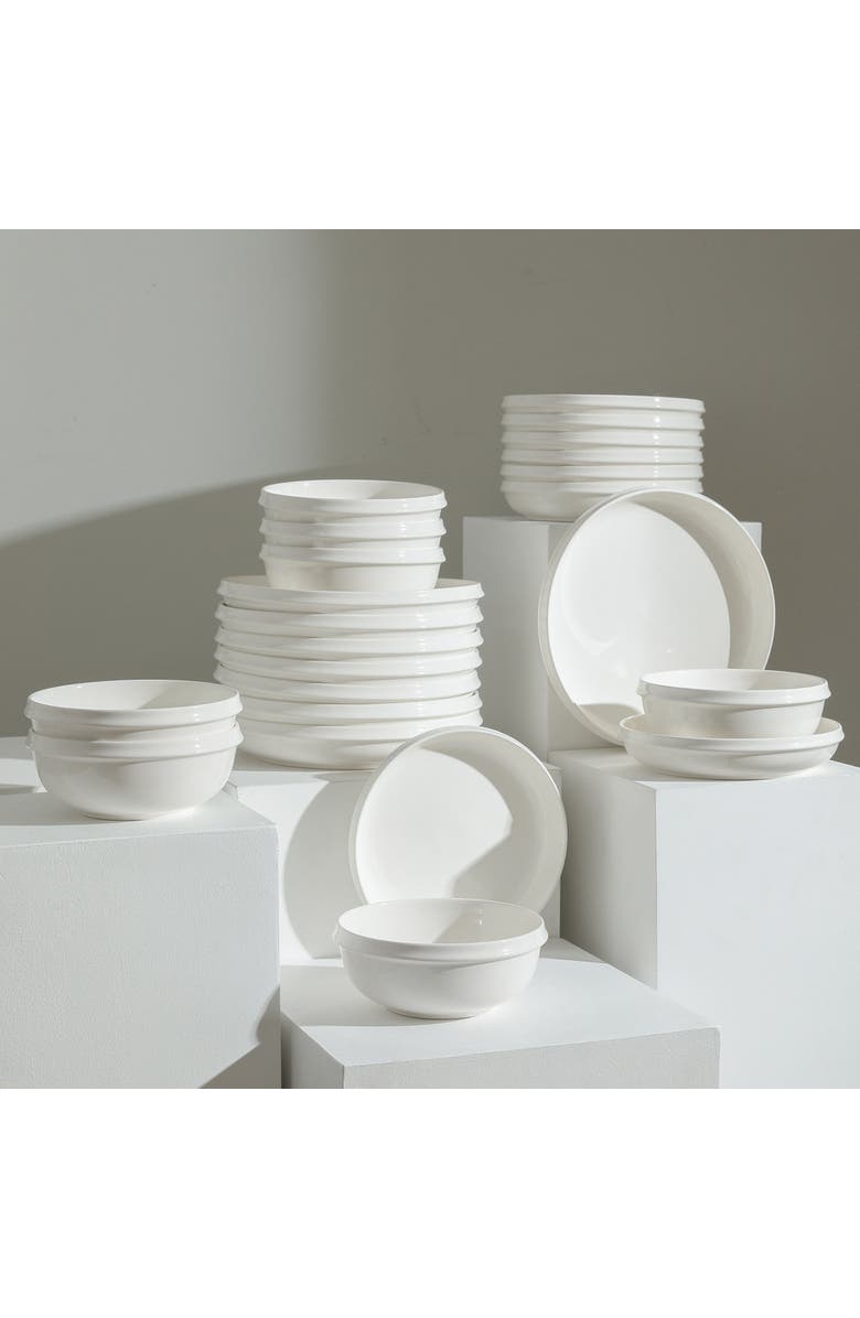 Stone Lain Verso Porcelain 24-Piece Dinnerware Set, Alternate, color, White