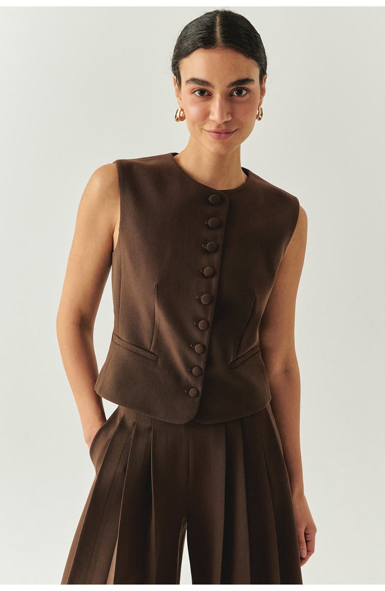 Exquise Elowyn Sleeveless Vest, Main, color, Brown