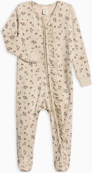 Colored Organics Organic Cotton Neve Ruffle Zipper Footie