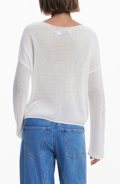 Desigual Fine Knit Sweater In Light Beige