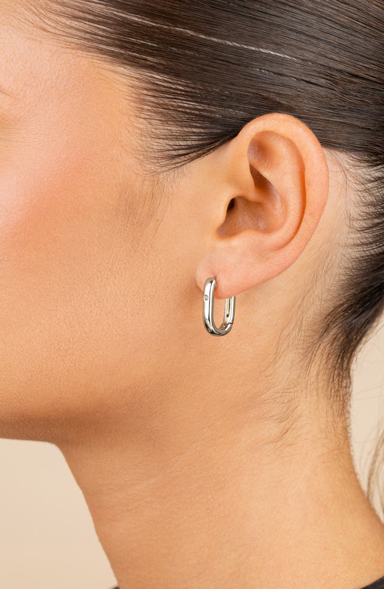 Sterling Forever Arlet Hoop Earrings, Alternate, color, Silver