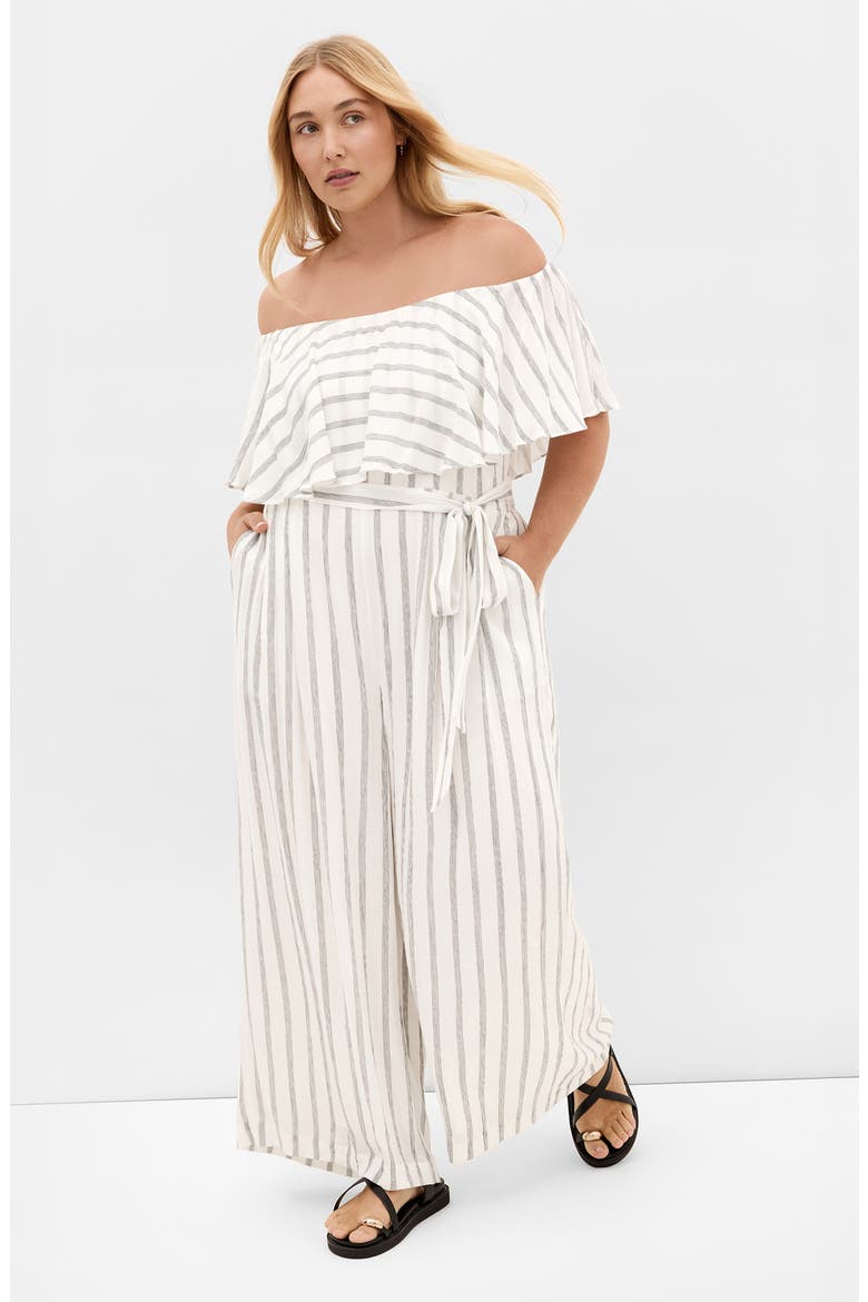 Emery Stripe Jumpsuit, Alternate, color, BLACK STRIPE