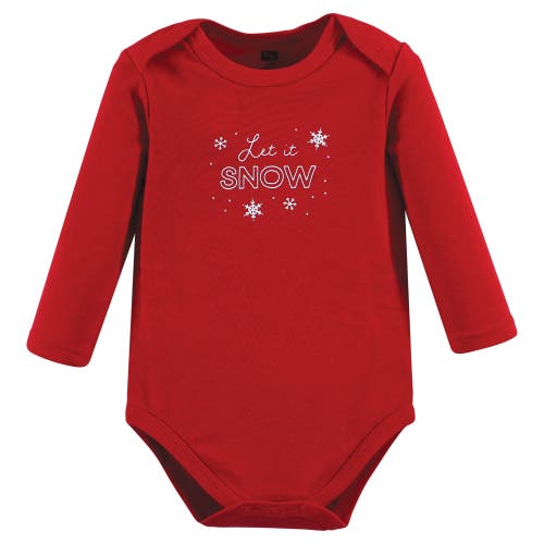 Hudson Baby Cotton Long-sleeve Bodysuits 5-pack In Red