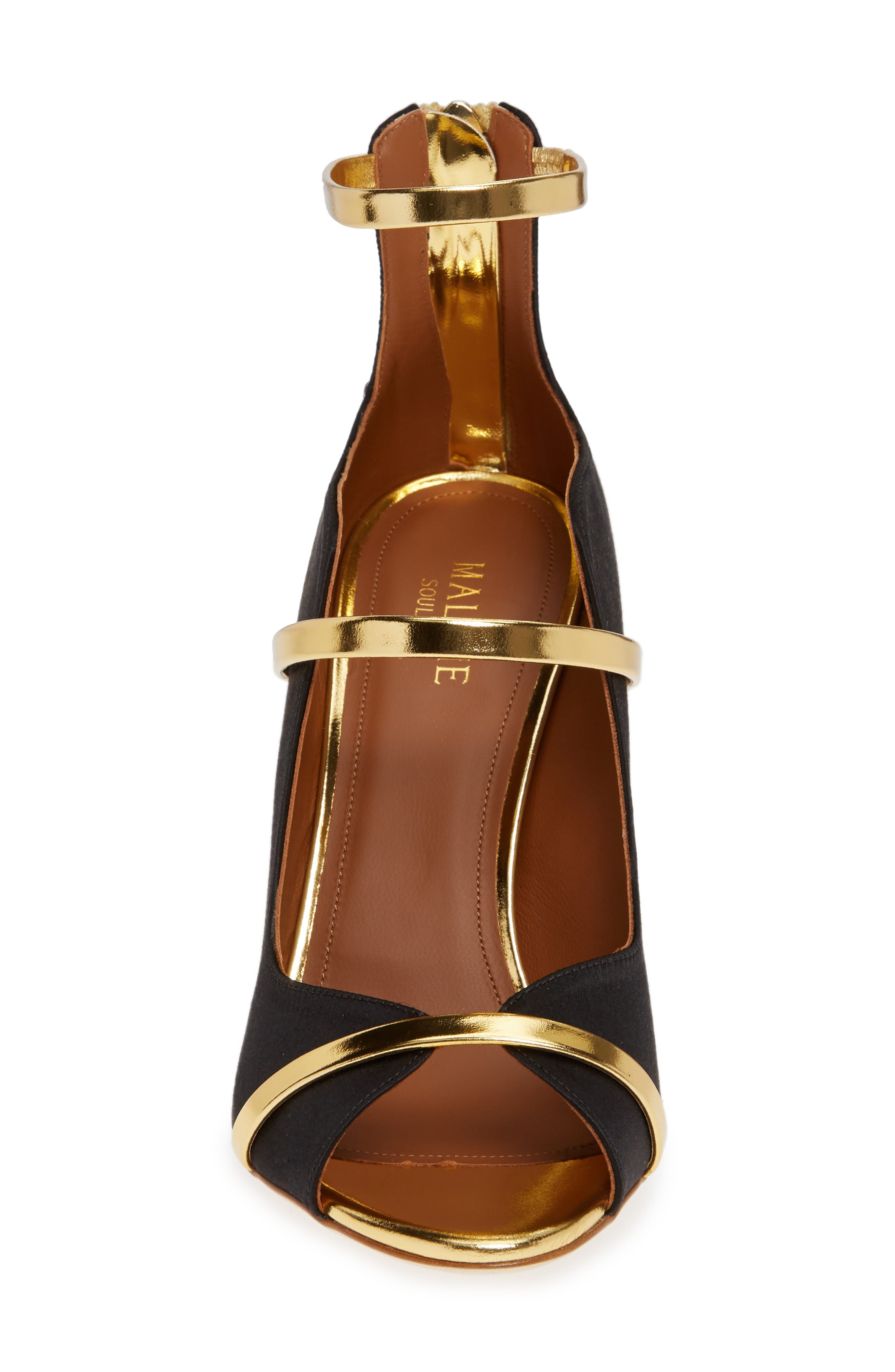Mika Triple Band Sandal, Alternate, color, BLACK/ GOLD