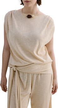 MANGO Short Sleeve Fine Knit Sweater
