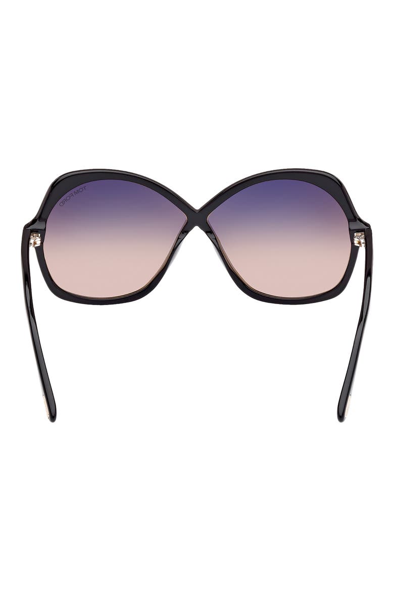 Rosemin 64mm Gradient Oversize Butterfly Sunglasses, Alternate, color, SBLK/SMKG