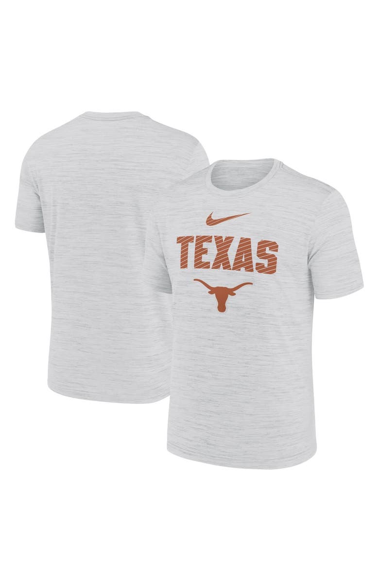 Nike Men's Nike White Texas Longhorns Campus Slant Velocity Performance T-Shirt, Alternate, color, Gray