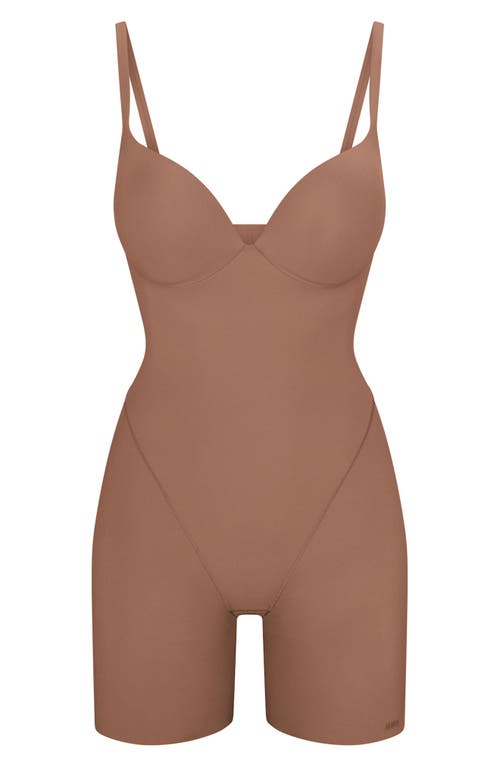 Skims Ultimate Body Push-up Enhancing Padded Midthigh Bodysuit In Sienna