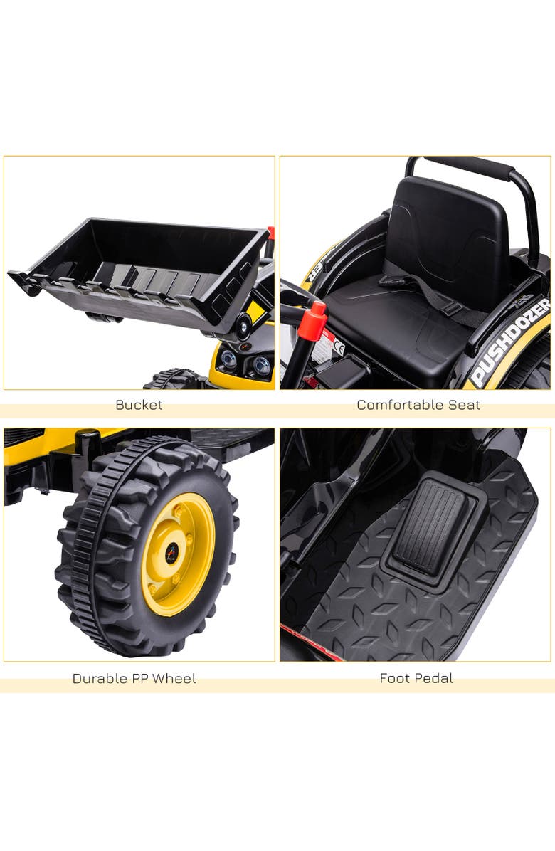 Aosom 6V Kids Ride on Excavator with High/Low Speed, Sound, Alternate, color, Yellow