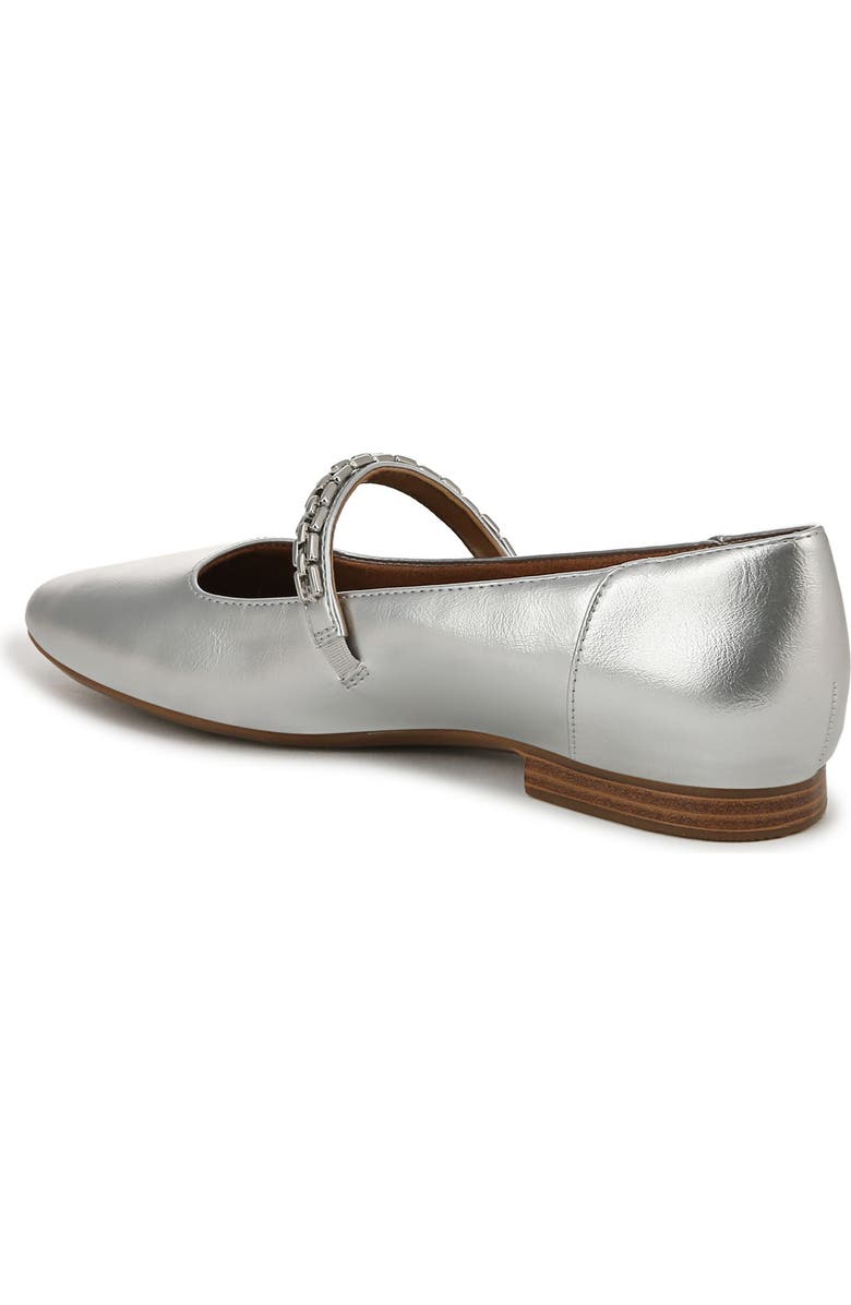 Naturalizer Kelly Chain Mary Jane Flat, Alternate, color, Silver Faux Leather