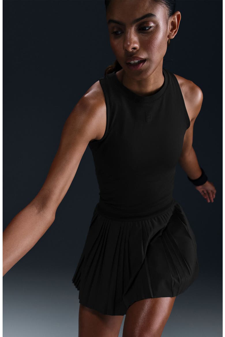 NikeCourt Advantage Dri-FIT Pleated Tennis Skort, Alternate, color, 010 BLACK/BLACK