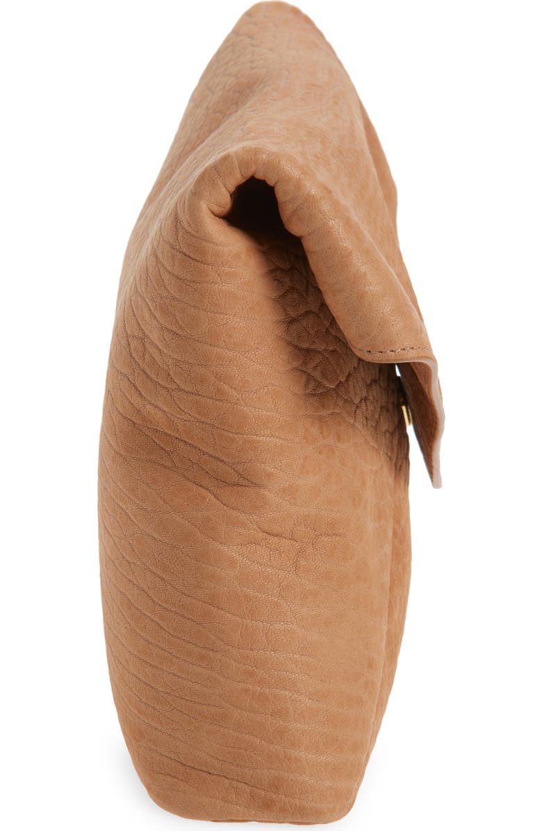 Saint Laurent Large Cassandre Leather Envelope Clutch, Alternate, color, Honey Caramel