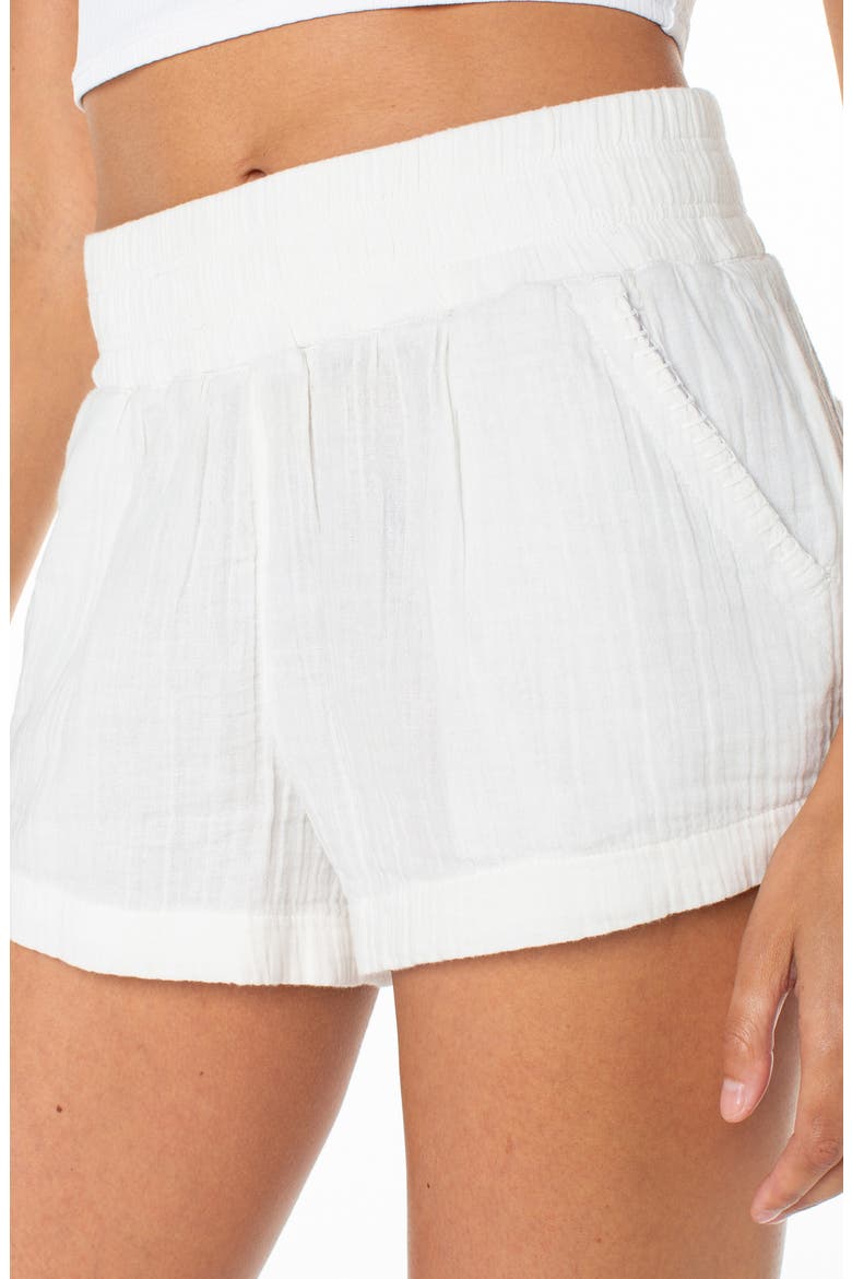 Laidback Cotton Gauze Shorts, Alternate, color, EGRET