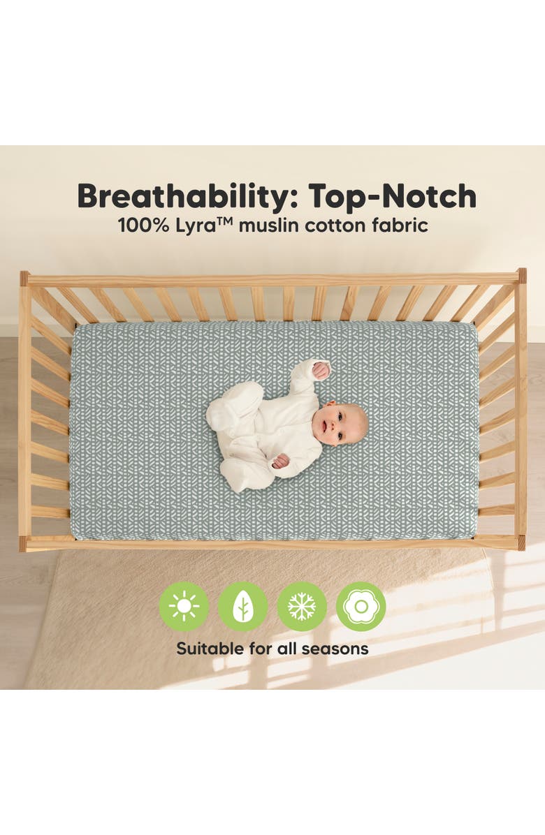 KeaBabies 2-Pack Lyra Muslin Crib Sheets, Alternate, color, Nordic