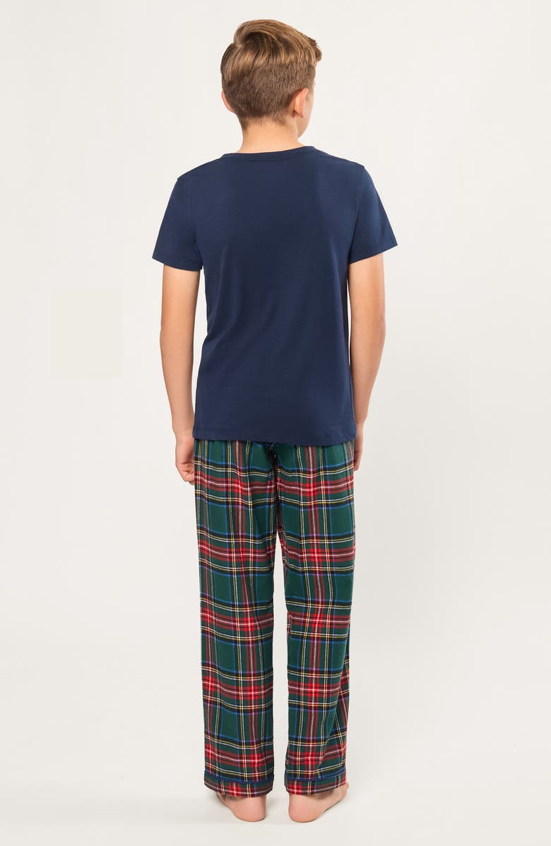 Petite Plume Kids' Brushed Twill Pajamas Pants, Alternate, color, Green