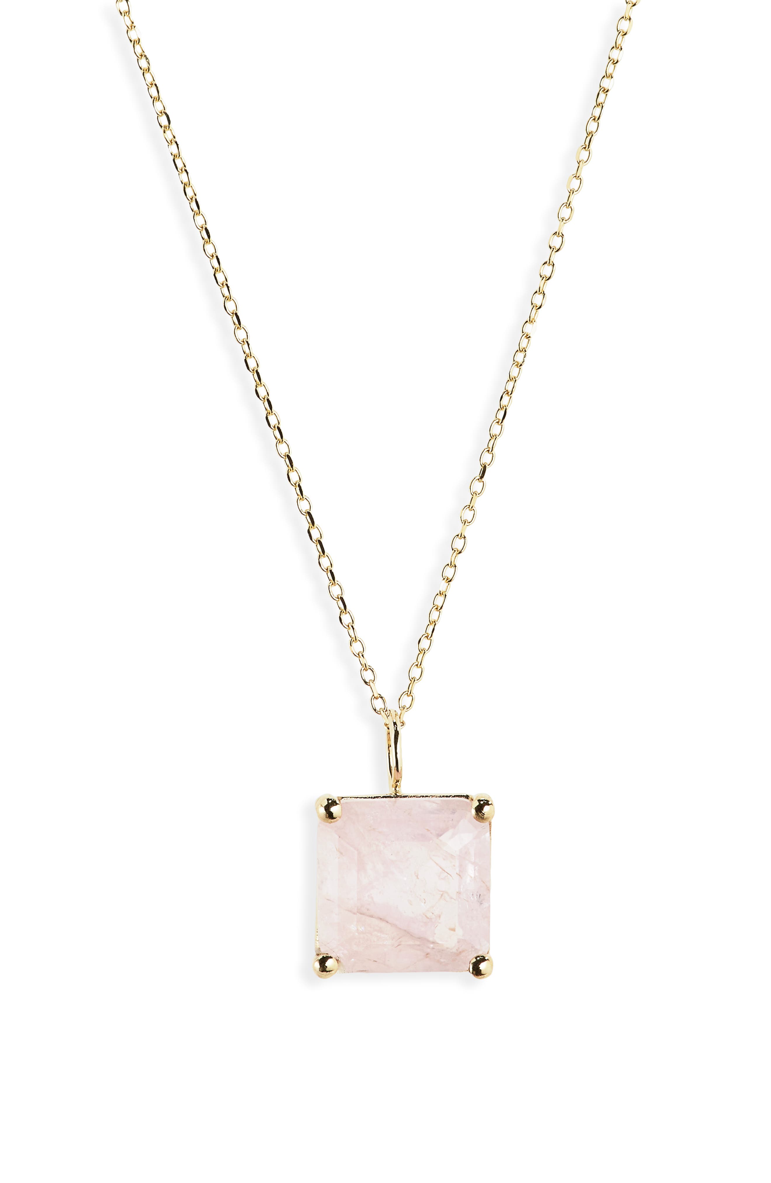 Bony Levy 14K Gold Pink Quartz Pendant Necklace