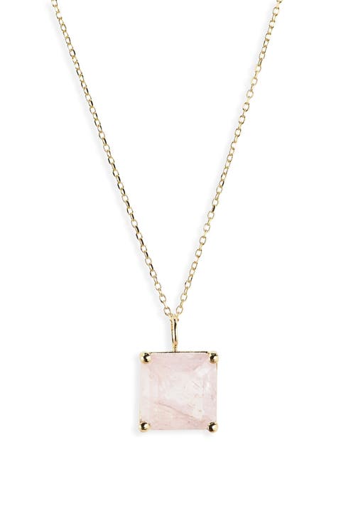 14K Gold Pink Quartz Pendant Necklace (Nordstrom Exclusive)