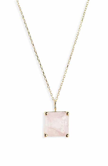 Bony Levy 14K Gold Pink Quartz Pendant Necklace
