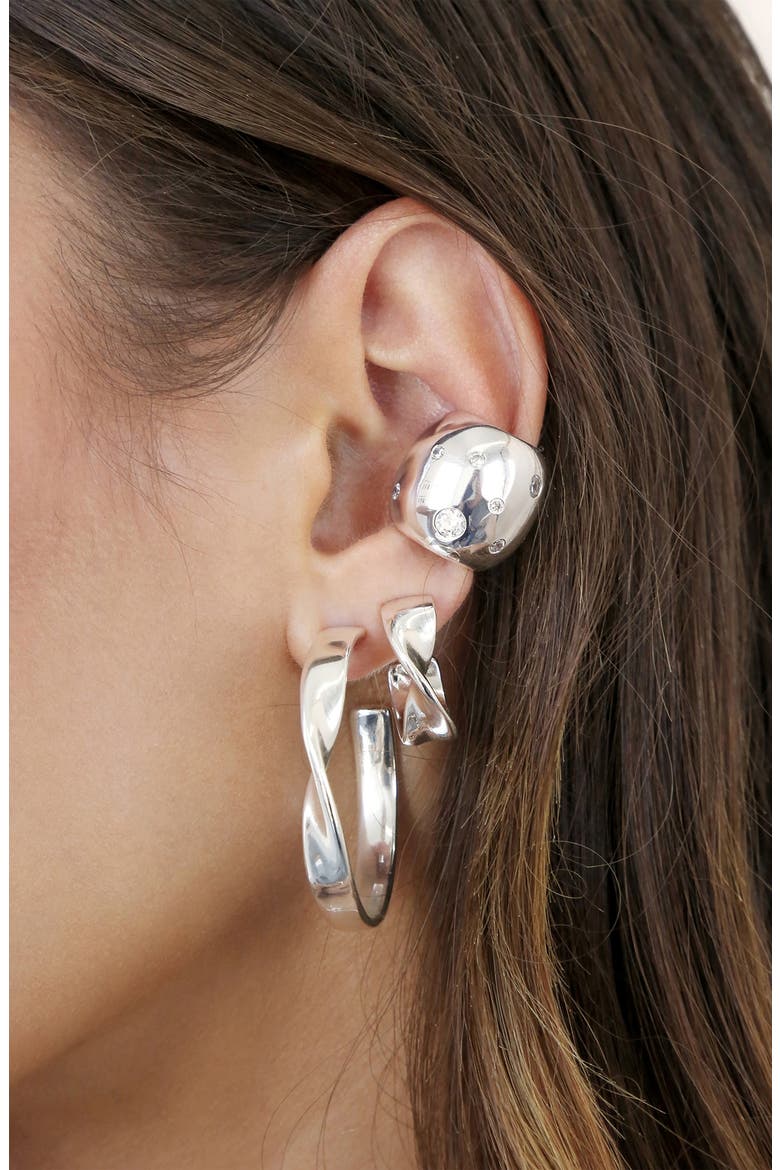 Heirloom Small Hoop Earrings, Alternate, color, SILVER