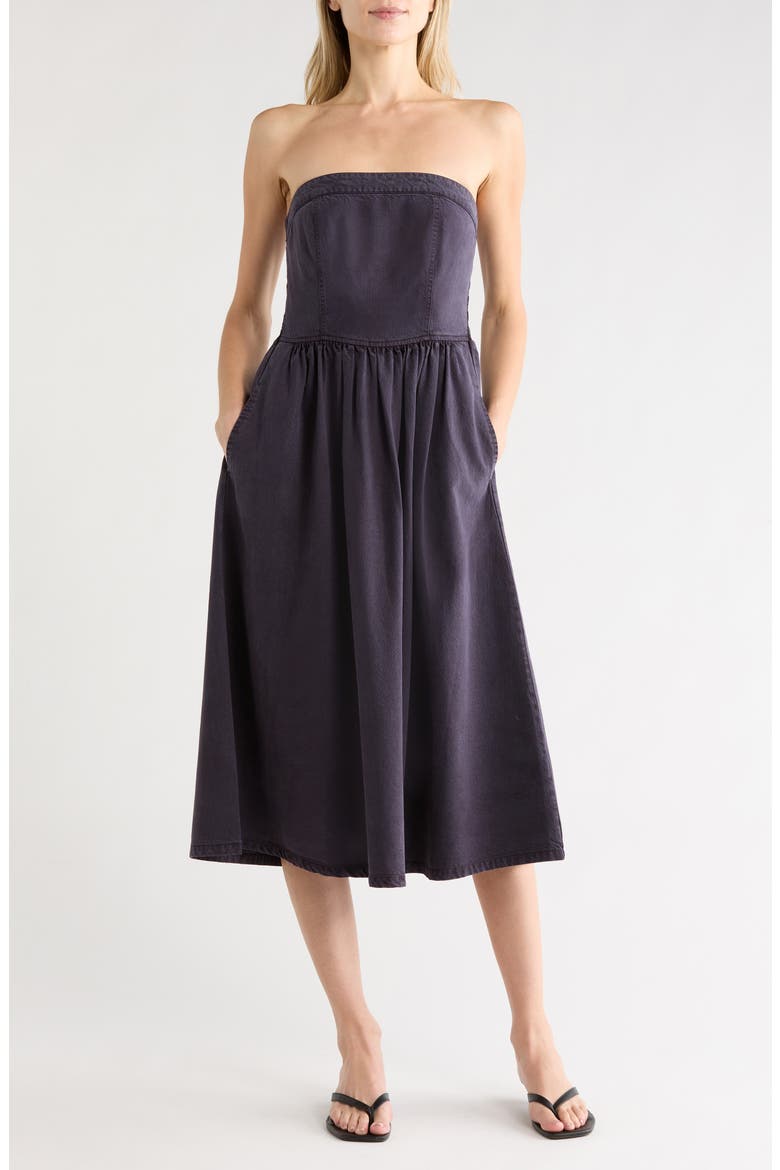 Donna Strapless Day Dress, Main, color, DEEP DUSK PIGMENT