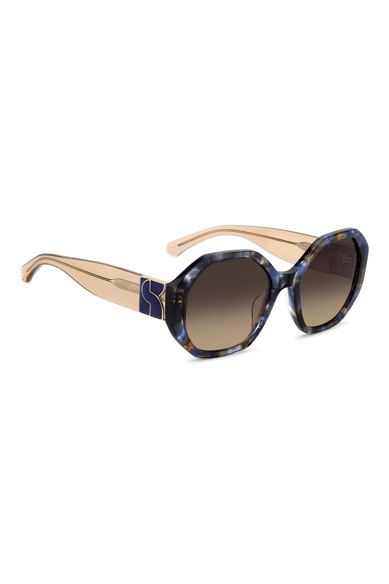 flynnie 54mm geometric sunglasses, Alternate, color, BLUE HAVANA/ GREY BROWN