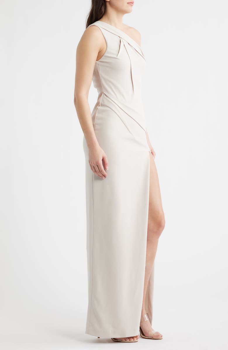 Black Halo Arliss One-Shoulder Column Gown, Alternate, color, Pale Oyster