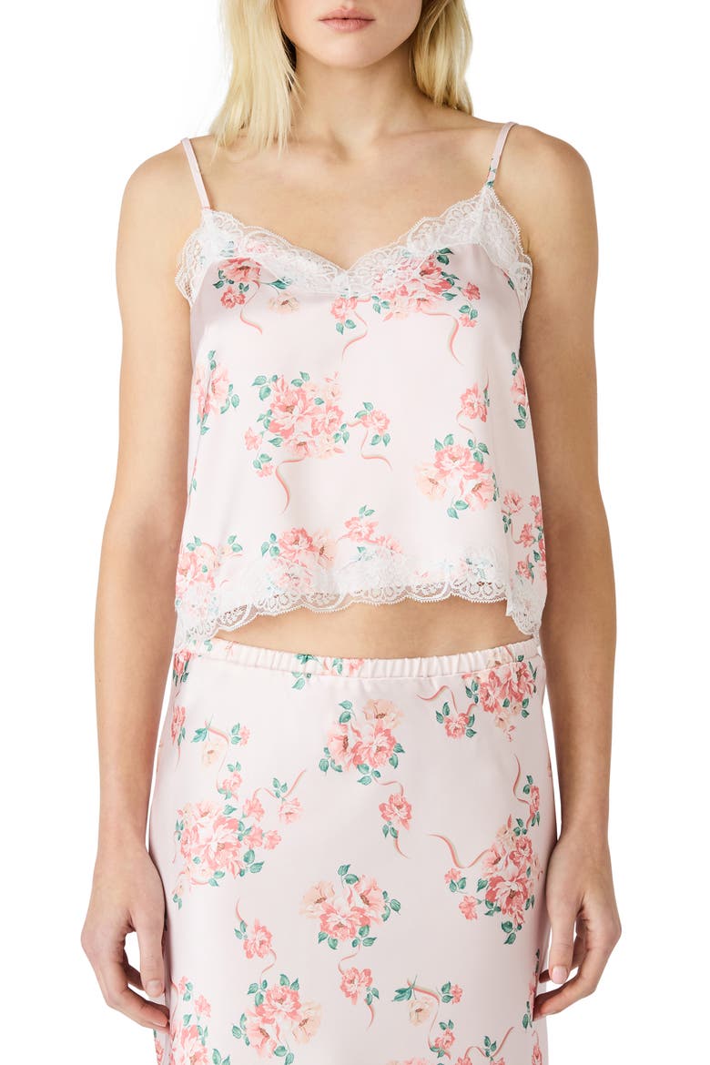 Delany Lace Trim Camisole, Main, color, PEACH ROMANCE