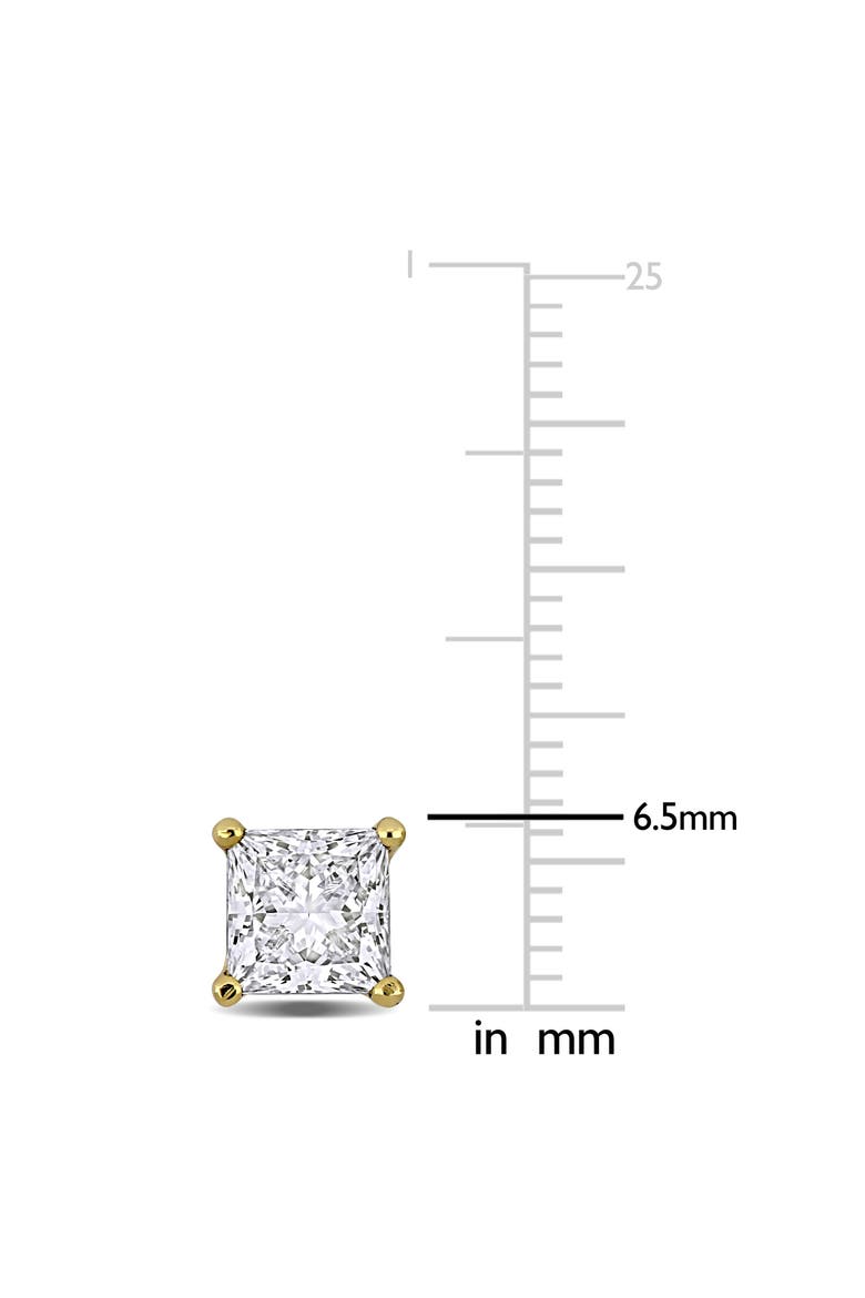 Lab-Grown Diamond Princess Stud Earrings 14k, Alternate, color, Yellow Gold