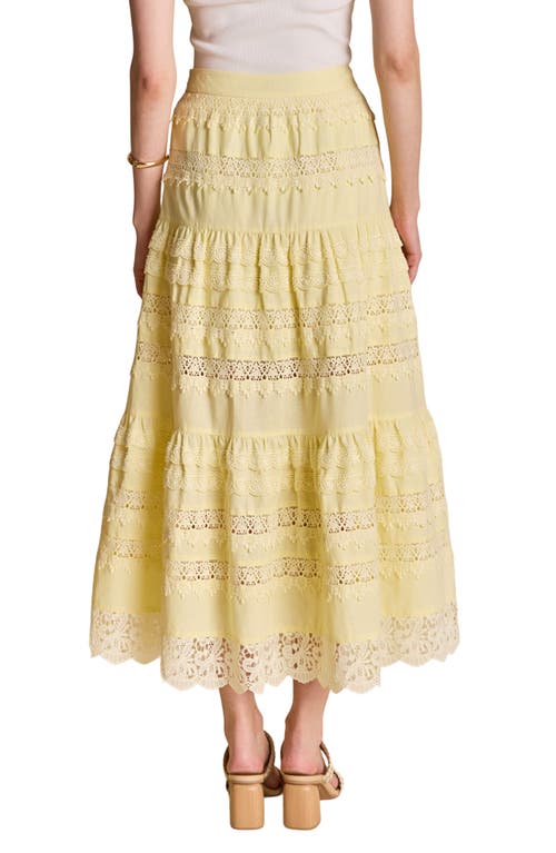 Endless Rose Tiered Midi Skirt In Yellow