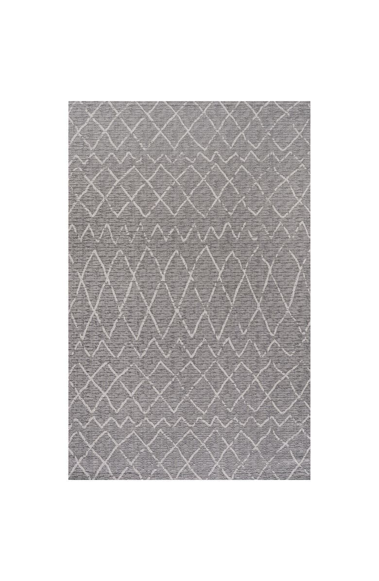 JONATHAN Y Madaba Moroccan Trellis Indoor/Outdoor Area Rug, Main, color, Gray/Cream