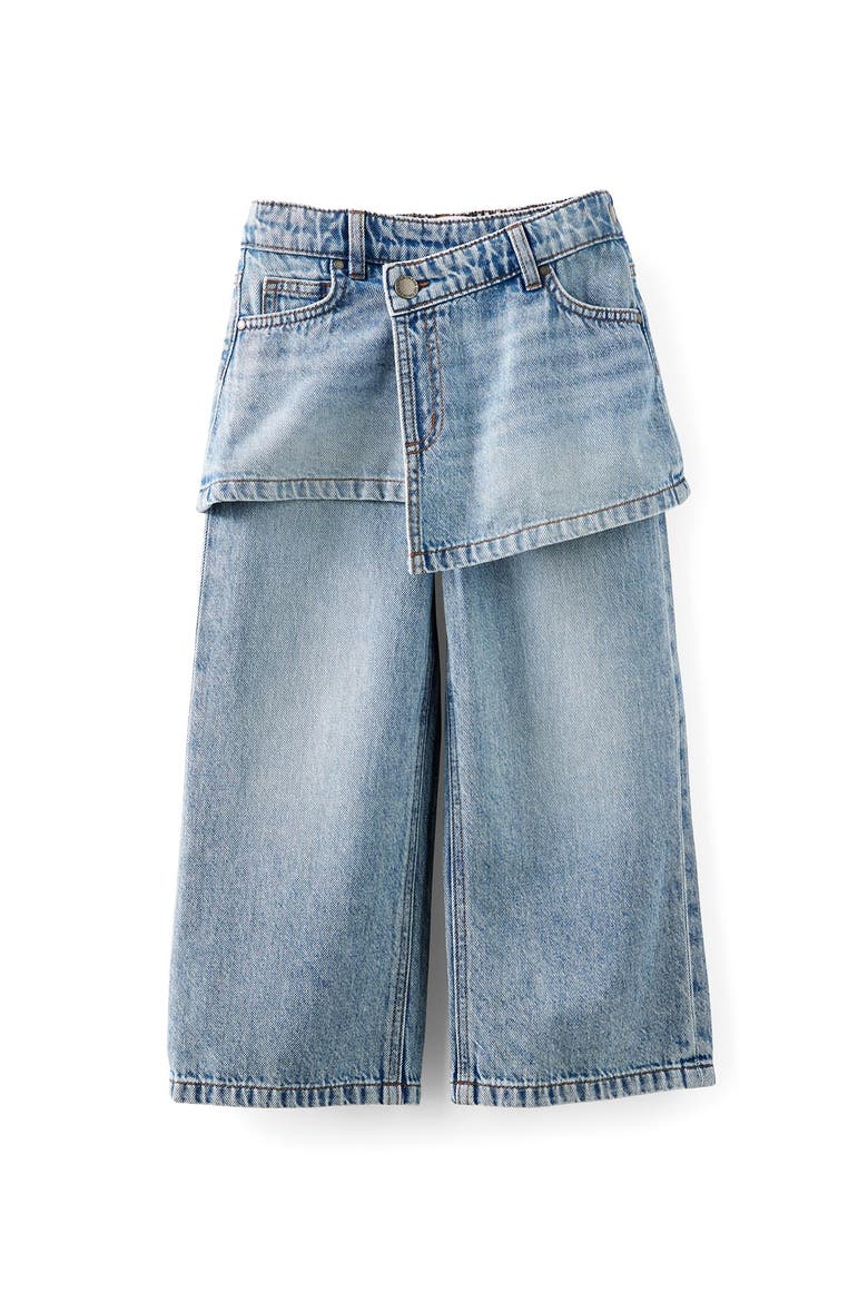 Kid's Super Wide Leg Skirt Denim Jean, Main, color, Airlie Light Blue
