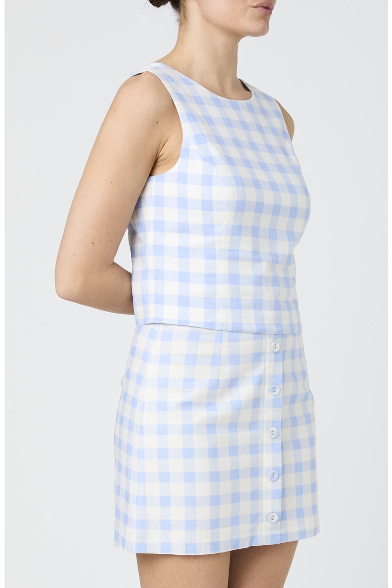 Gingham Check Sleeveless Top, Alternate, color, CASHMERE BLUE/ WHITE