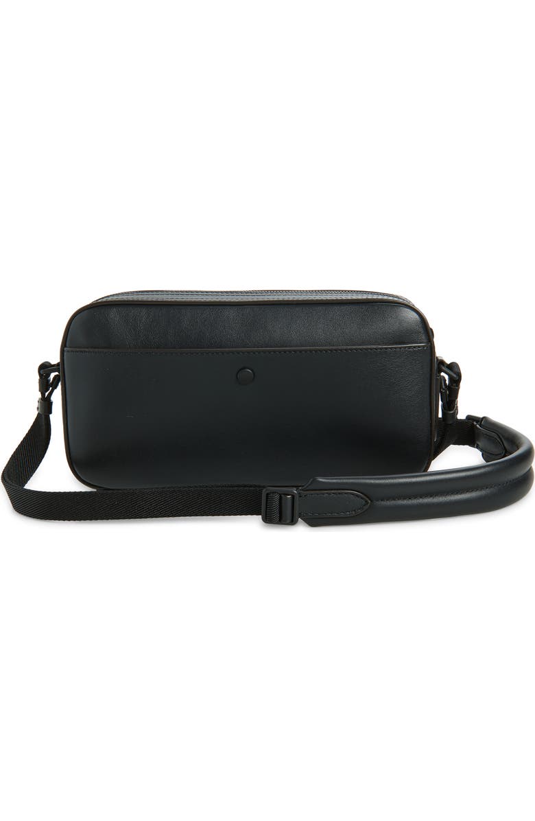 Moncler Carlo Leather Crossbody Bag, Alternate, color, Black