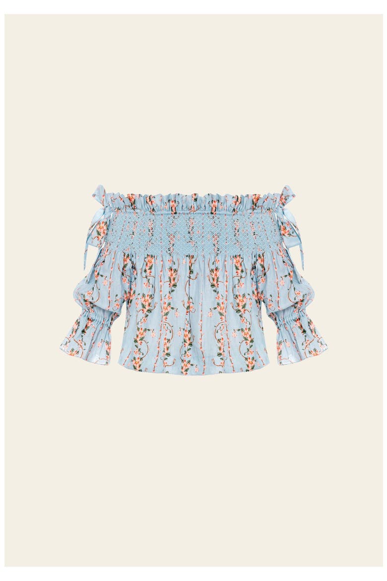 Isla Navegante Blouse, Alternate, color, Blue
