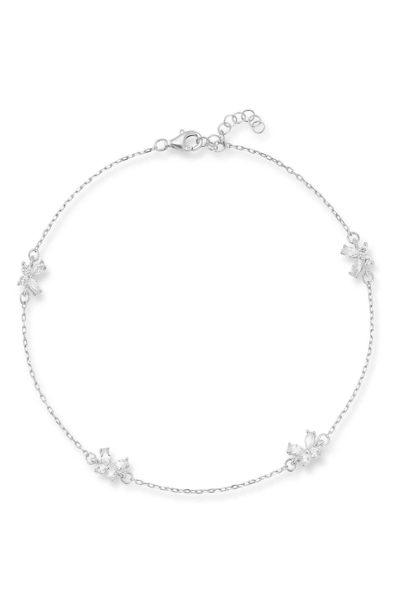 Butterfly Cubic Zirconia Anklet