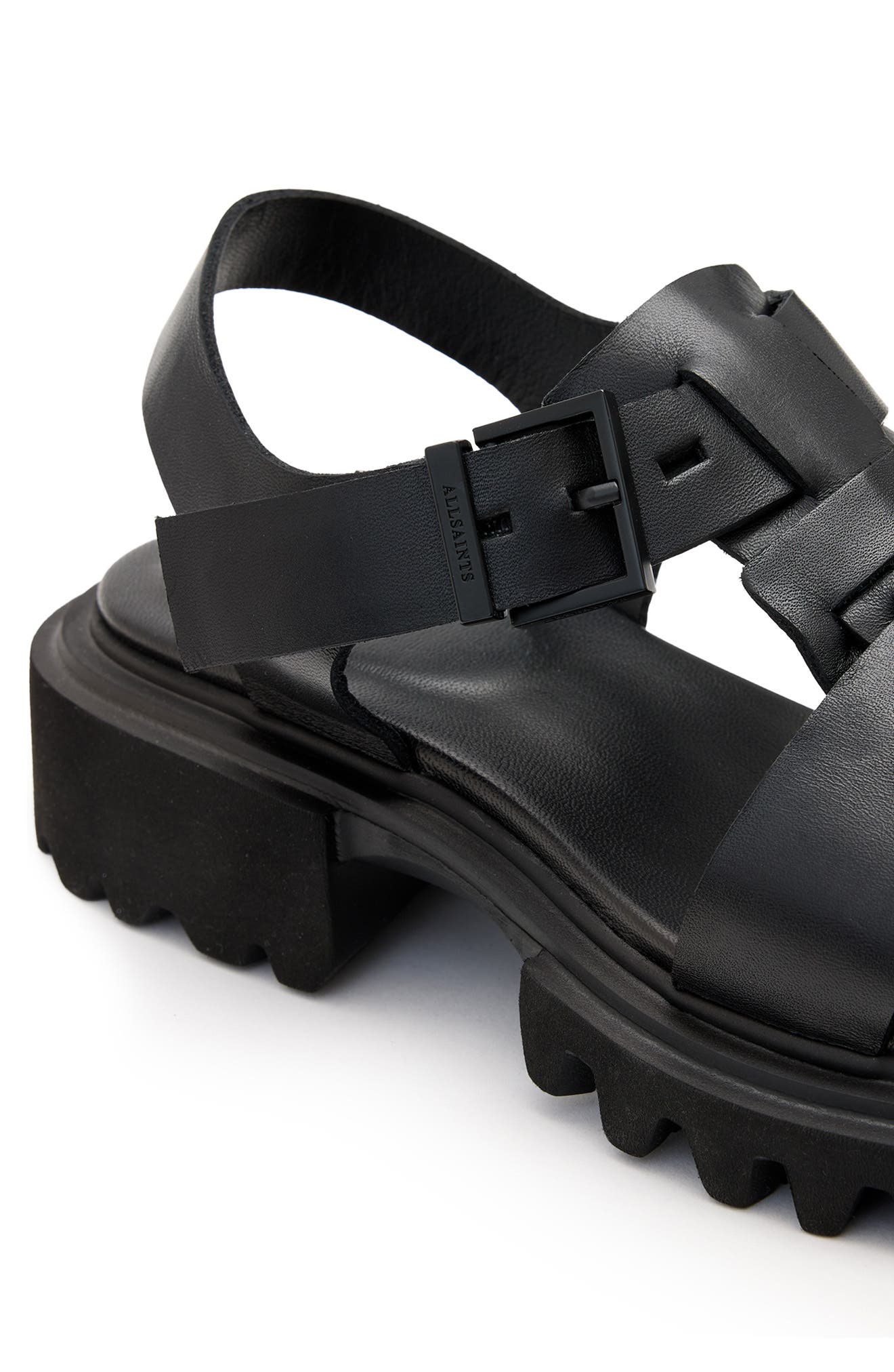 AllSaints Tess Lug Sole Fisherman Sandal, Alternate, color, 