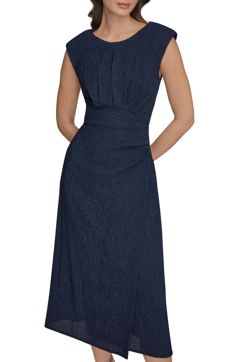 Donna Karan New York Cap Sleeve Midi Dress, Main, color, Nightfall
