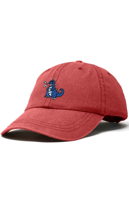 Dalix Big Lizard Cap In Washed Red